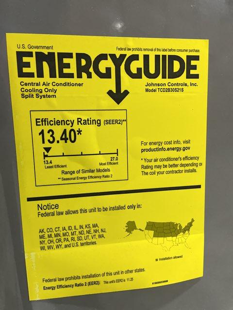 2.5 Ton Single-Stage Split-System Air Conditioner 208-230/60/1 R410A 13.4 SEER