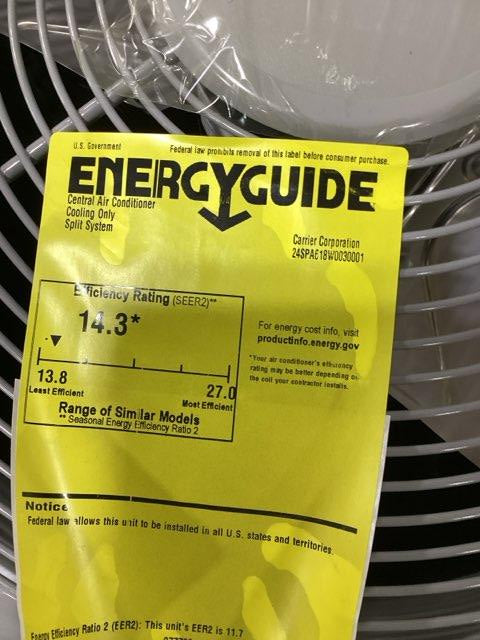 1.5 Ton Single-Stage Split-System Air Conditioner 208-230/60/1 R410A 14.3 SEER2