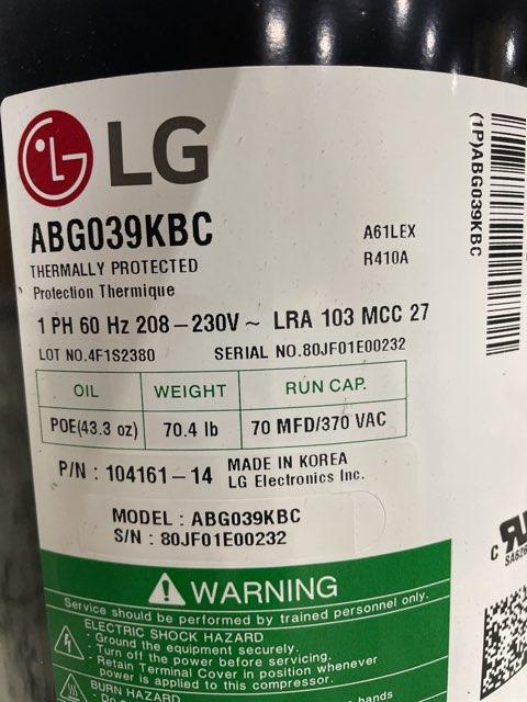 4 Ton Single-Stage AC Scroll Compressor 208-230/60/1 R410A