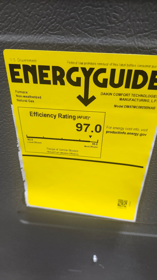 80,000 BTU Modulating Up/Horz ECM Variable Speed Communicating Gas Furnace 97% 115/60/1 CFM: 1536