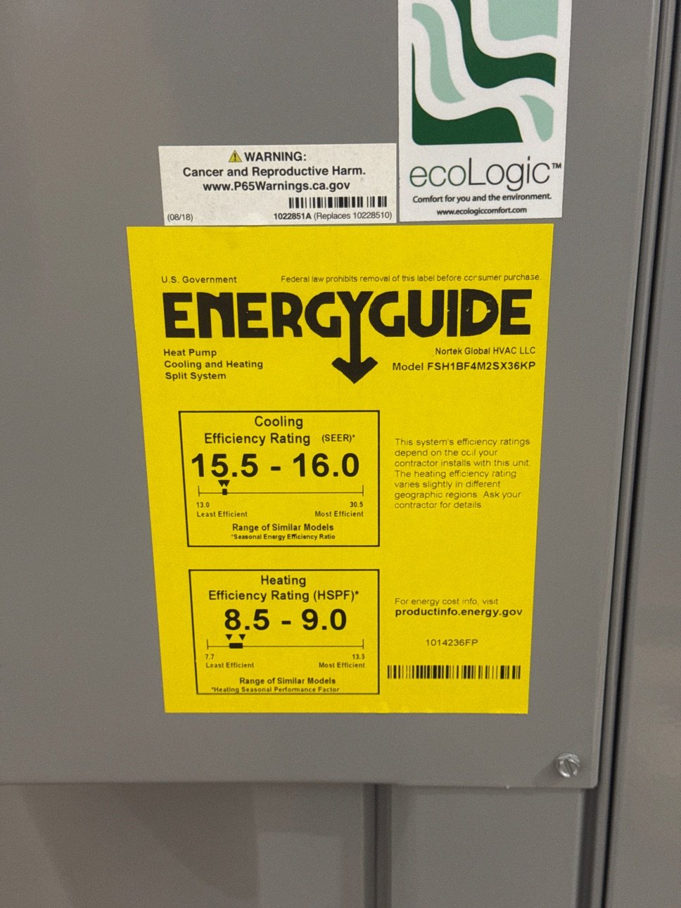 3 Ton Two-Stage Split-System Heat Pump 208-230/60/1 R410A 16 SEER