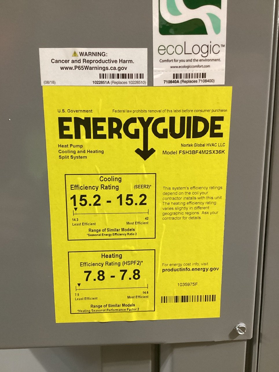 3 Ton Two-Stage Split-System Heat Pump 208-230/60/1 R410A 15.2 SEER2