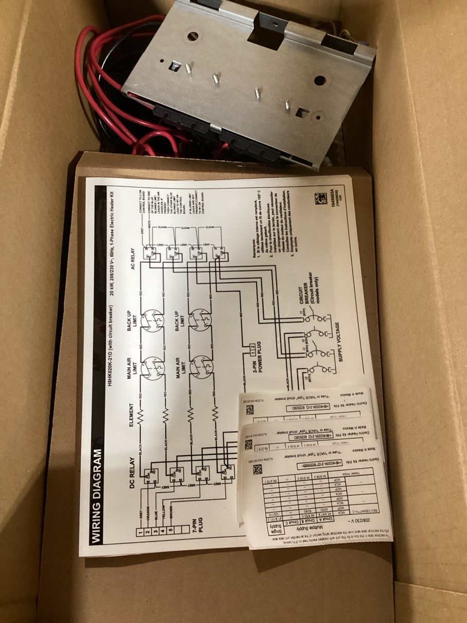 20 KW Electric Heat Kit with Breaker 240/60/1