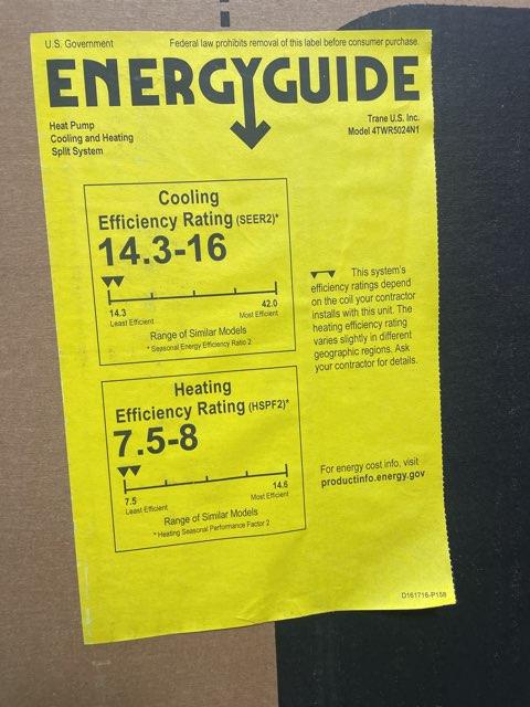 2 Ton Single-Stage Split-System Heat Pump 208-230/60/1 R410A 16 SEER
