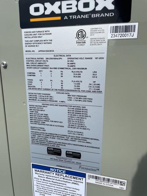 10 Ton Two-Stage Convertible Natural Gas/Electric Packaged Unit, 11.2 EER, 208-230/60/3, R410A