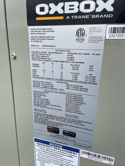 10 Ton Two-Stage Convertible Natural Gas/Electric Packaged Unit, 11.2 EER, 208-230/60/3, R410A