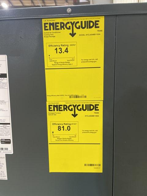 4 Ton Ultra Low NOx 1-Stage Convertible Natural G/E Packaged Unit, 13.4 SEER2, 230/60/1, R410A