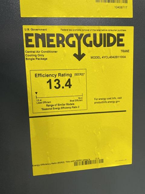 3.5 Ton Ultra Low NOx 1-Stage Convertible Natural G/E Packaged Unit, 13.4 SEER2, 230/60/1, R410A
