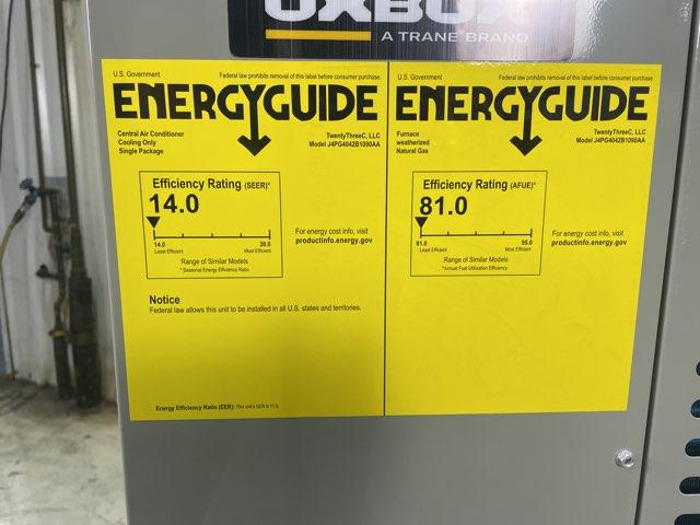 3.5 Ton Single-Stage Convertible Natural Gas/Electric Packaged Unit, 14 SEER, 208-230/60/1, R410A