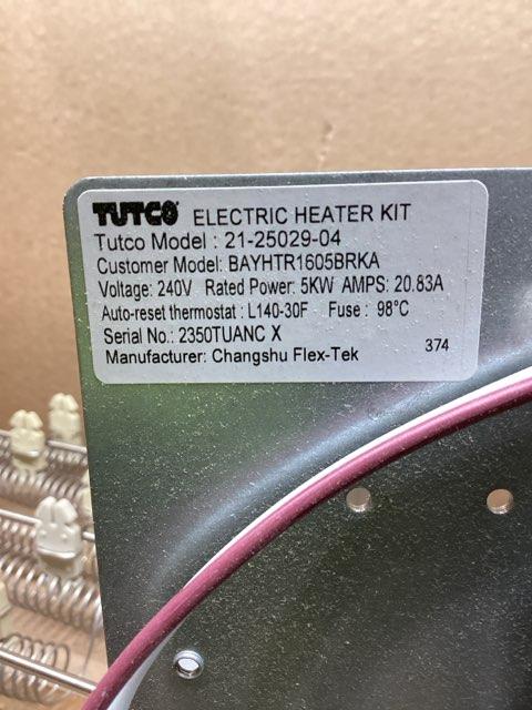 5 KW Electric Heat Kit with Breaker 208-230/60/1