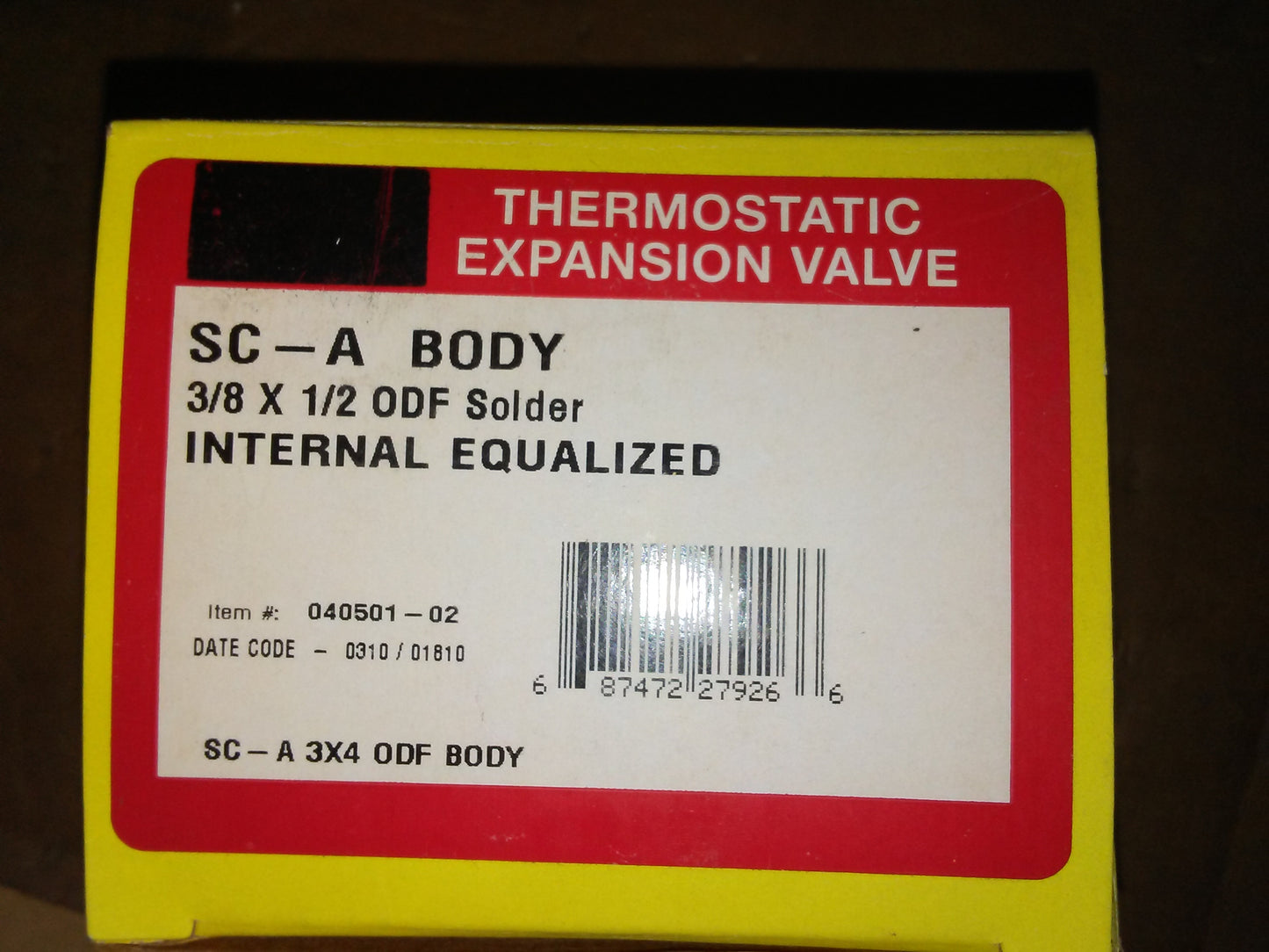 3/8" X 1/2" ODF EXPANSION VALVE BODY WITH INTERNAL EQUALIZED