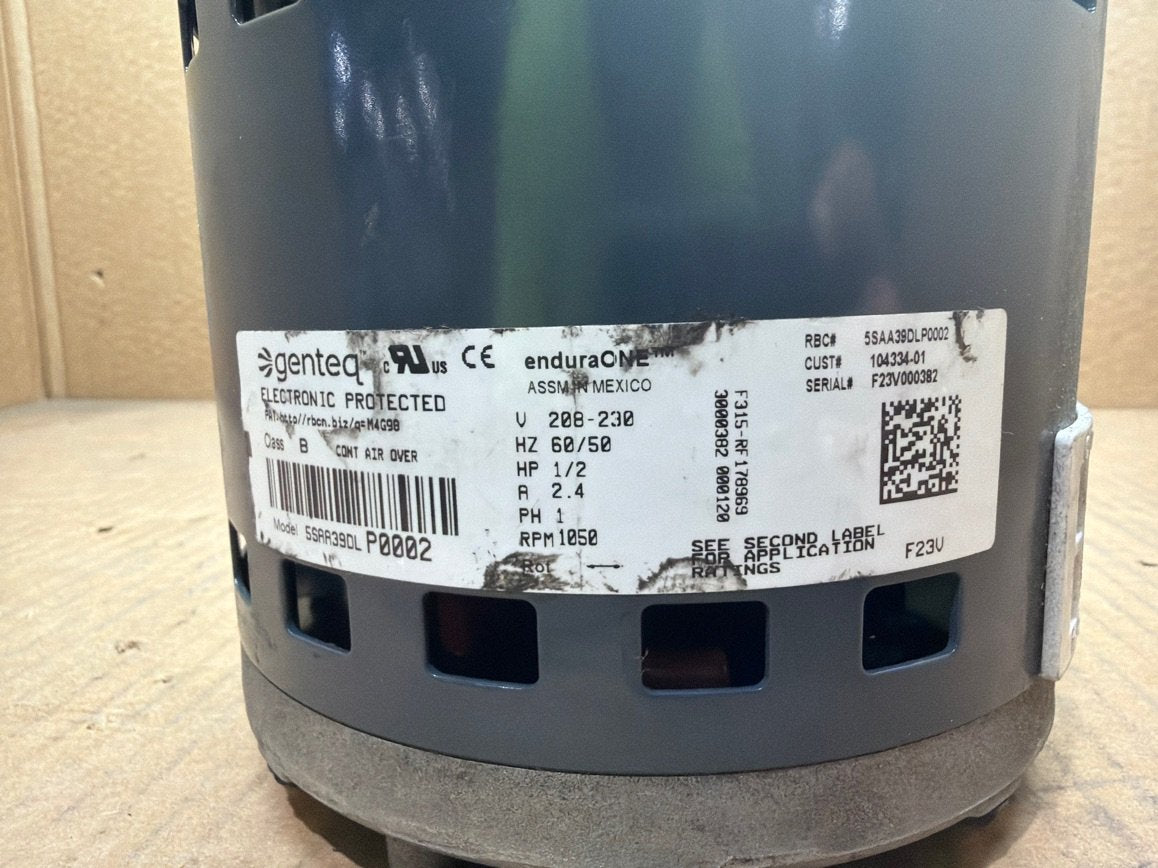 1/2 HP ECM Blower Motor 208-230/50-60/1 1050 Rpm 1 Speed