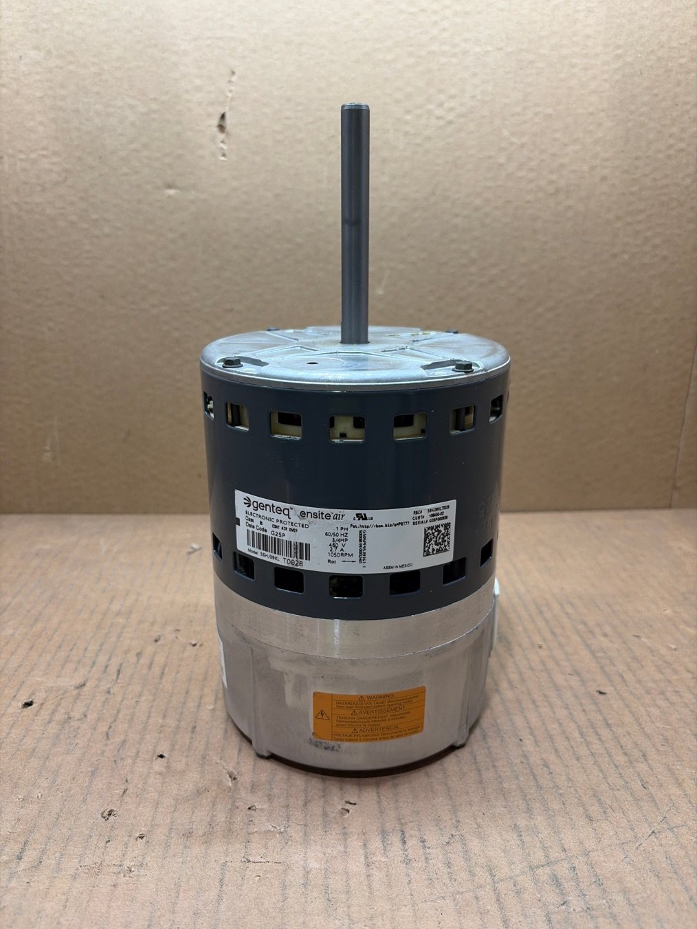 3/4 HP ECM Blower Motor 460/50-60/1 1050 Rpm 1 Speed