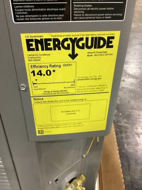 2.5 Ton Single-Stage Split-System Air Conditioner 208-230/60/1 R410A 16 SEER