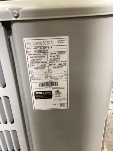 3.5 Ton Single-Stage Split-System Air Conditioner 208-230/60/1 R410A 16 SEER