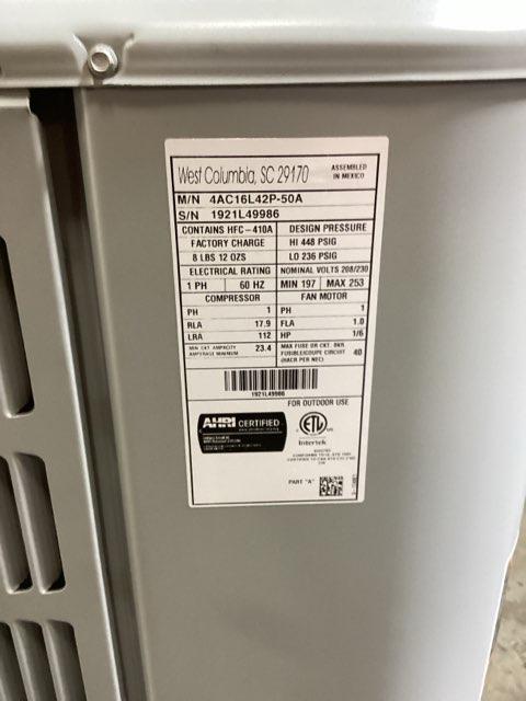 3.5 Ton Single-Stage Split-System Air Conditioner 208-230/60/1 R410A 16 SEER