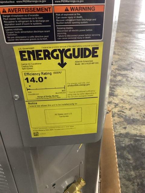 4 Ton Single-Stage Split-System Air Conditioner 208-230/60/1 R410A 14 SEER
