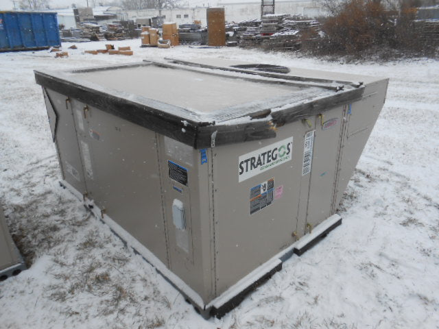 3 TON "STRATEGOS" SERIES DOWNFLOW HIGH EFFICIENCY ELECTRIC COOLING BELT DRIVEN CONSTANT AIR VOLUME PACKAGED ROOFTOP UNIT/W 15 KW ELECTRIC HEAT, 16.1 SEER 460/60/3 R-410A CFM:1200