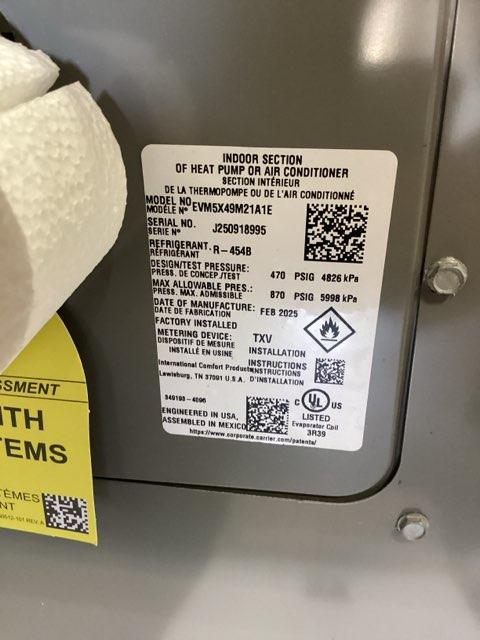 4 Ton AC/HP Multiposition Cased V Coil, R454B CFM 2000