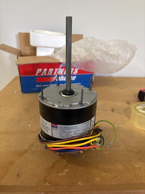 1/2 HP Condenser Fan Motor 208-230/60/1, 3.5 Amps, 1075 RPM