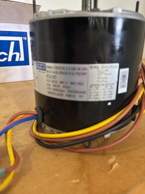 1/3 HP Condenser Fan Motor 208-230/60/1, 2.4 Amps, 1075 RPM