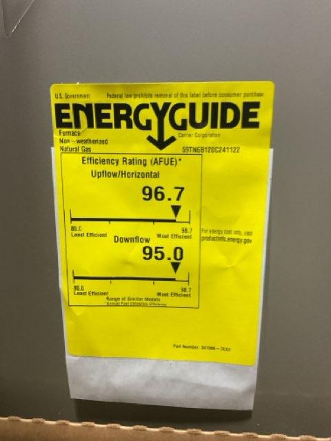 120,000 BTU 2-Stg Multiposition ECM Variable Speed Communicating Gas Furnace 96% 115/60/1 CFM: 2150