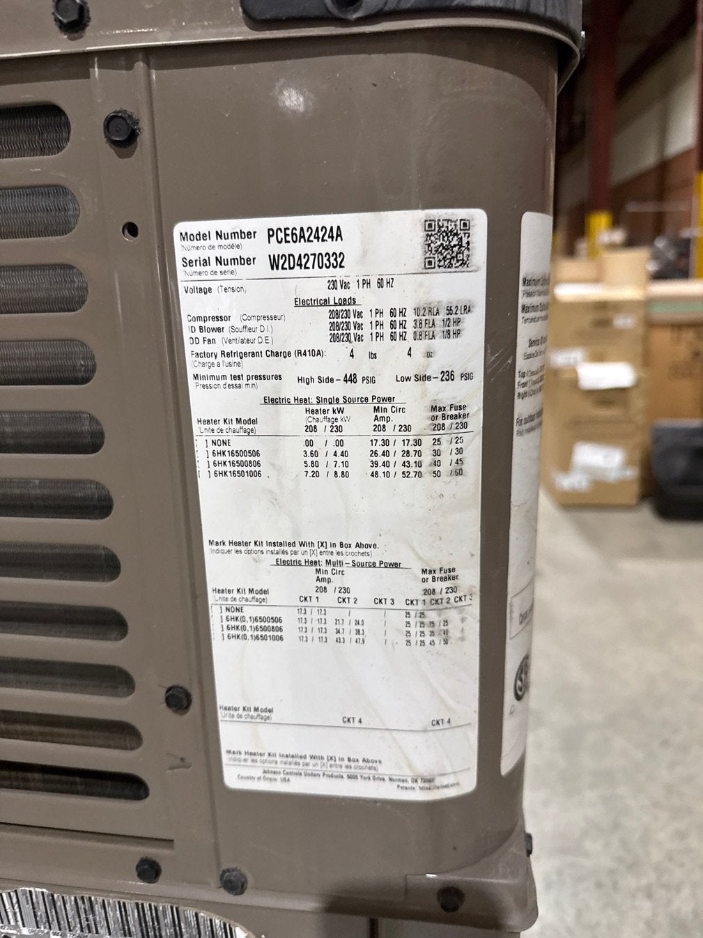 2 Ton Two-Stage Convertible Packaged Air Conditioning Unit, 15.2 SEER2, 208-230/60/1, R410A