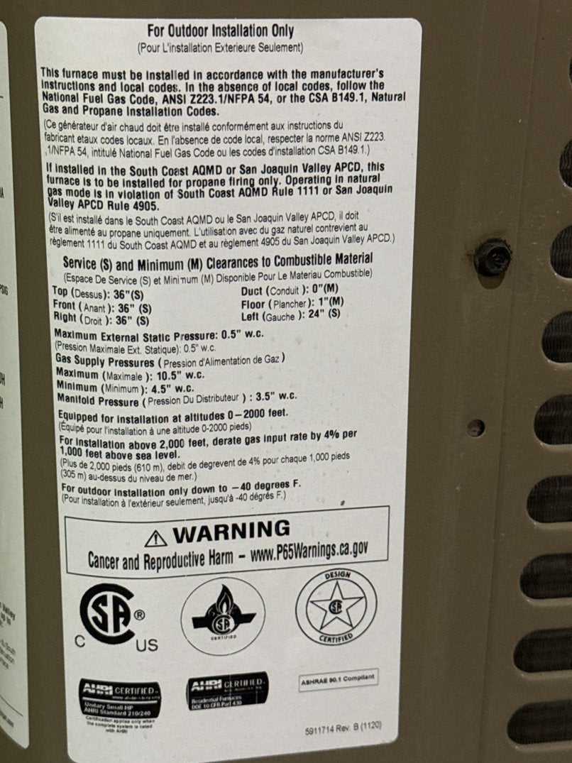 5 Ton Low NOx 2-Stg Convertible ECM Var Spd Dual Fuel HP Packaged Unit, 16 SEER, 208-230/60/1, R410A