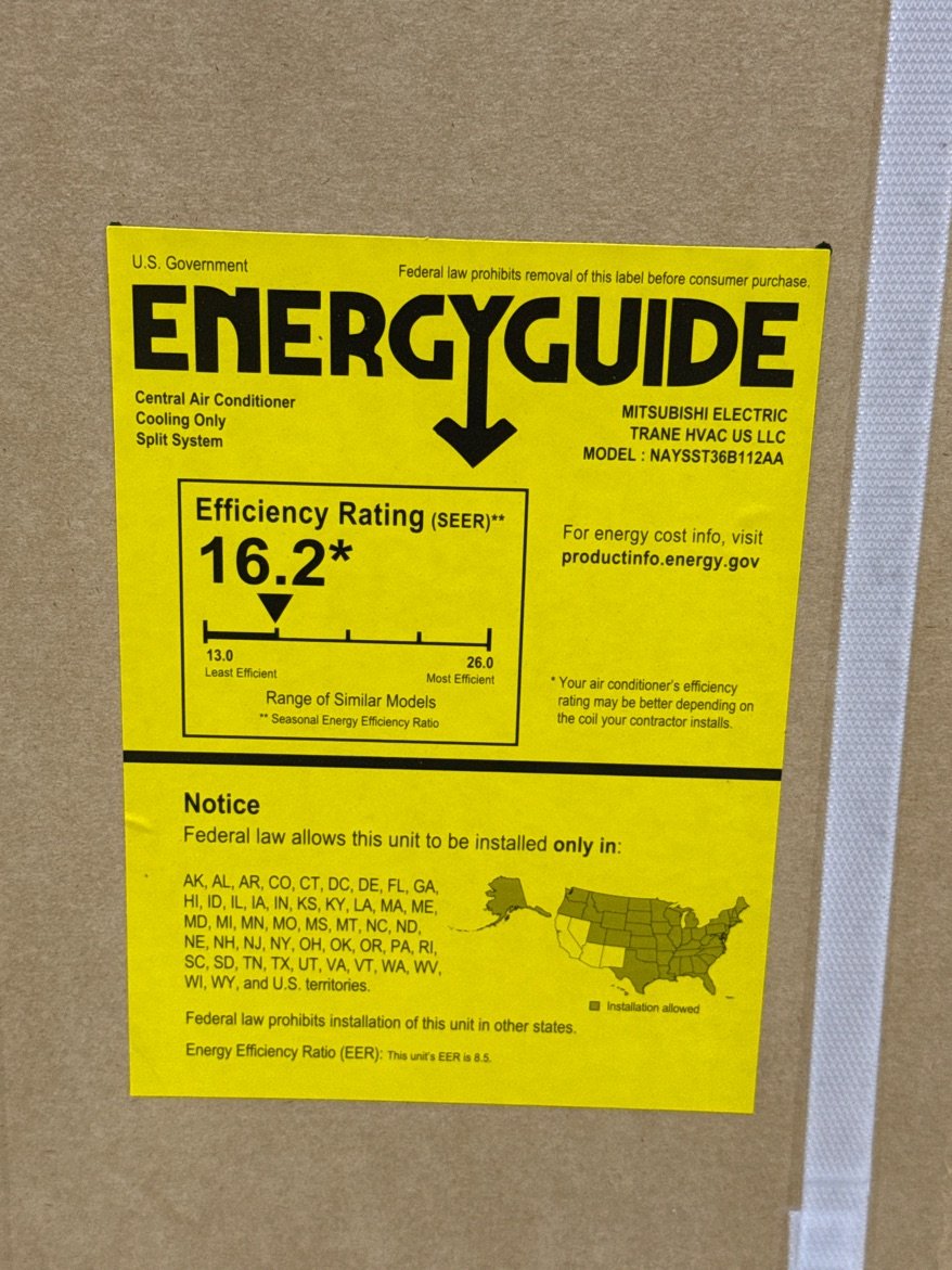 36,000 BTU Single-Zone Outdoor Inverter AC Mini Split Unit, 16.2 SEER 208-230/60/1 R-410A