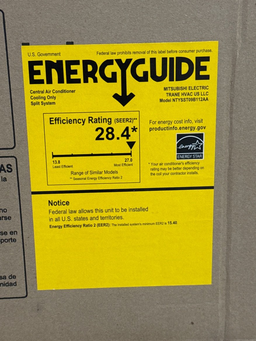 9,000 BTU Single-Zone Outdoor Inverter AC Mini Split Unit, 27 SEER 208-230/60/1 R-410A