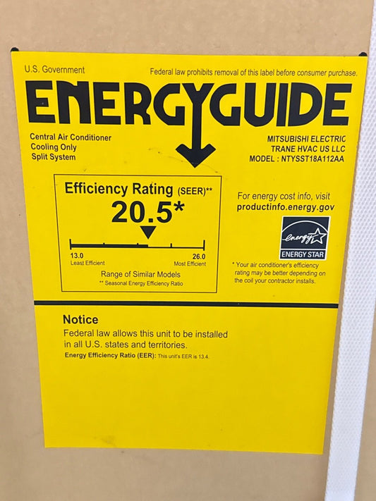 18,000 BTU Single-Zone Outdoor Inverter AC Mini Split Unit, 20.5 SEER 208-230/60/1 R-410A