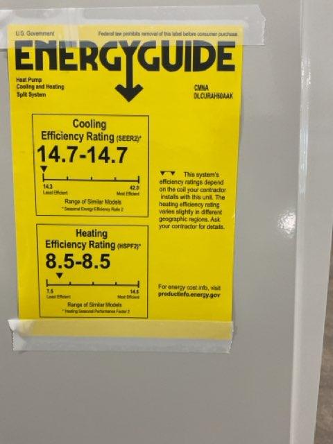 60,000 BTU Single-Zone Outdoor Inverter Heat Pump Mini Split Unit, 14.7 SEER2 208-230/60/1 R-410A