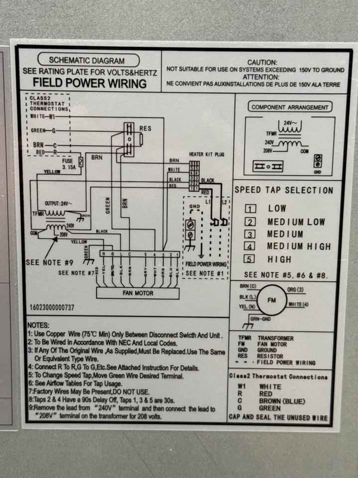 3 Ton AC/HP ECM Through-The-Wall Air Handler 208-230/60/1 R-410A CFM 1350