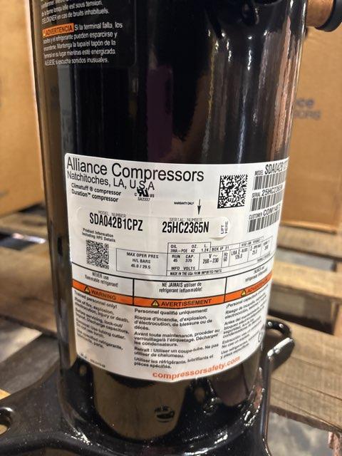 3.5 Ton Single-Stage AC Scroll Compressor 200/230/60/1 R410A