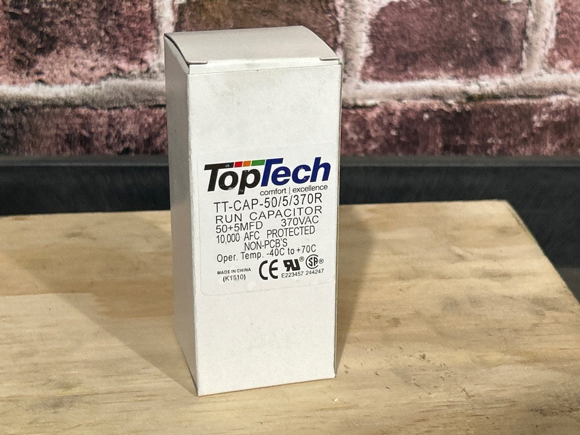 370 Vac, 50+5MFD 50/60 Hz, Round Capacitor