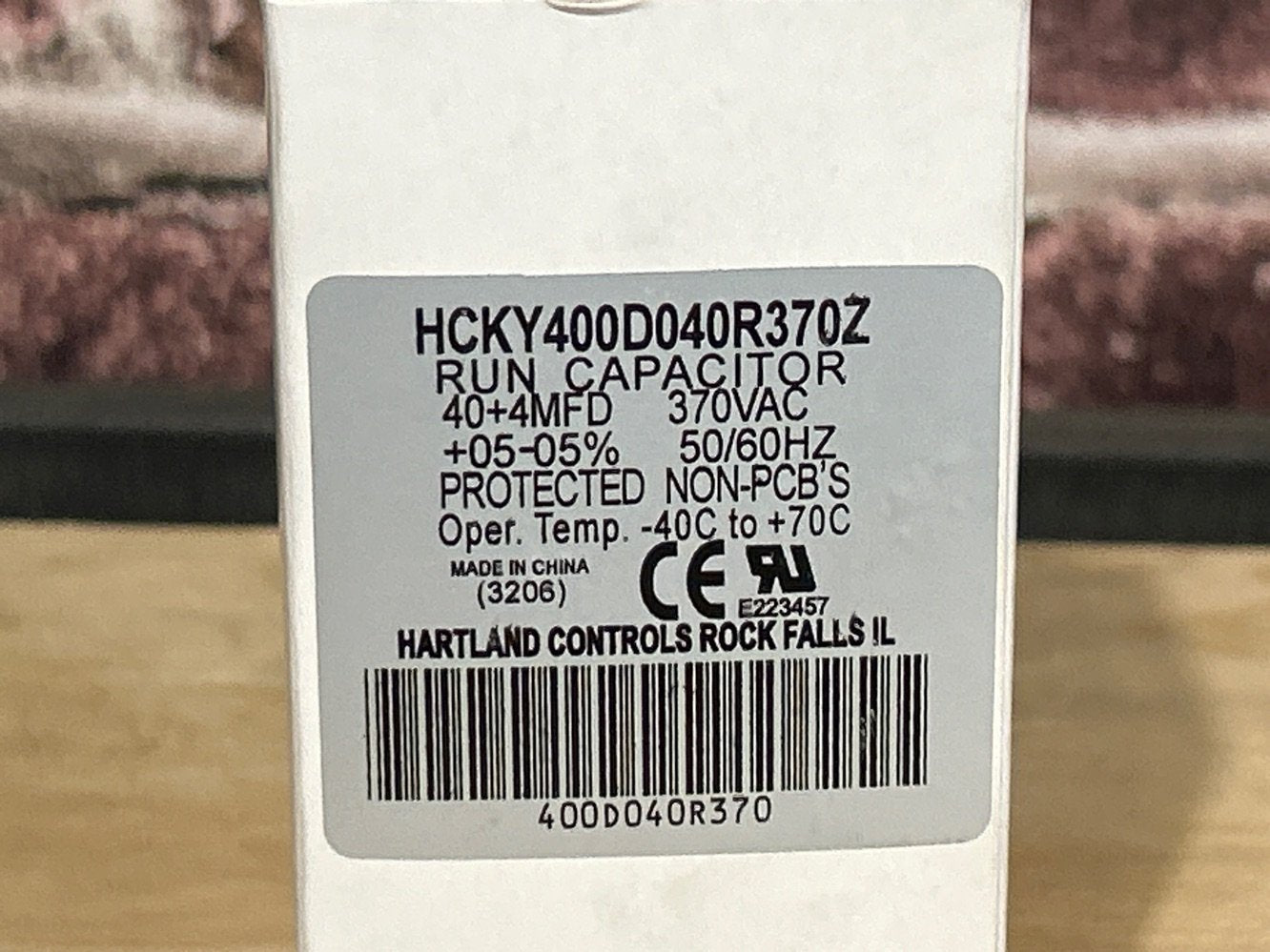 370 Vac, 40+4MFD 50/60 Hz, Round Capacitor