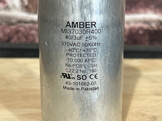 370 Vac, 40+3MFD 50/60 Hz, Round Capacitor