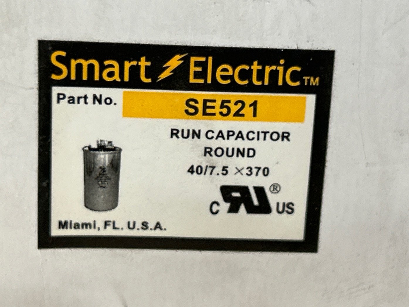 370 Vac, 40+7.5MFD 50/60 Hz, Round Capacitor