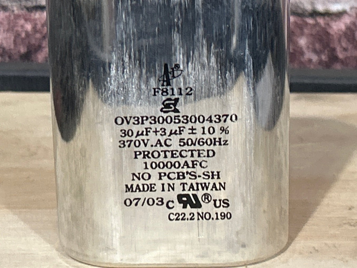 370 Vac, 30+3MFD 50/60 Hz, Round Capacitor