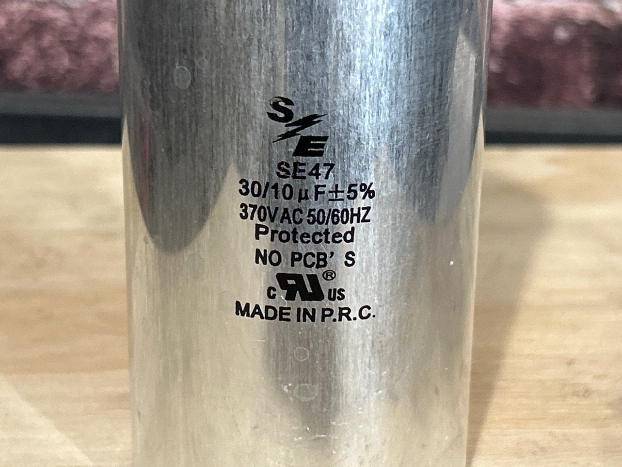370 Vac, 30+10MFD 50/60 Hz, Round Capacitor