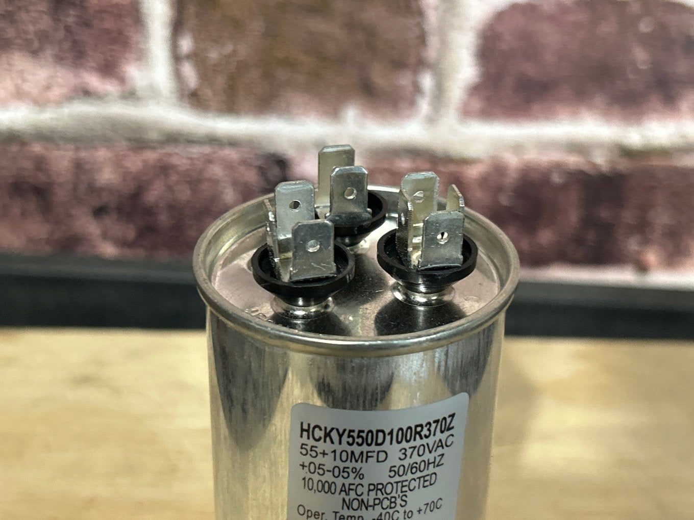 370 Vac, 55+10MFD 50/60 Hz, Round Capacitor