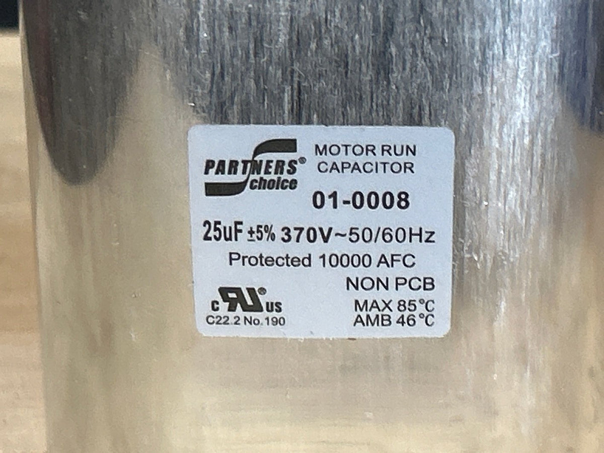 370 Vac, 25MFD 50/60 Hz, Oval Capacitor