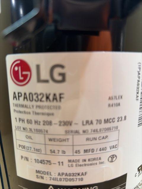 3 Ton Single-Stage AC Scroll Compressor 208/230/60/1 R410A