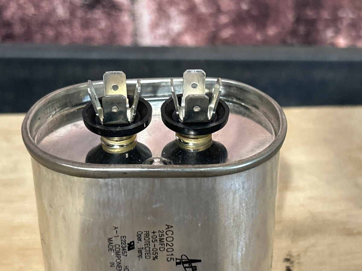 370 Vac, 25MFD 50/60 Hz, Oval Capacitor