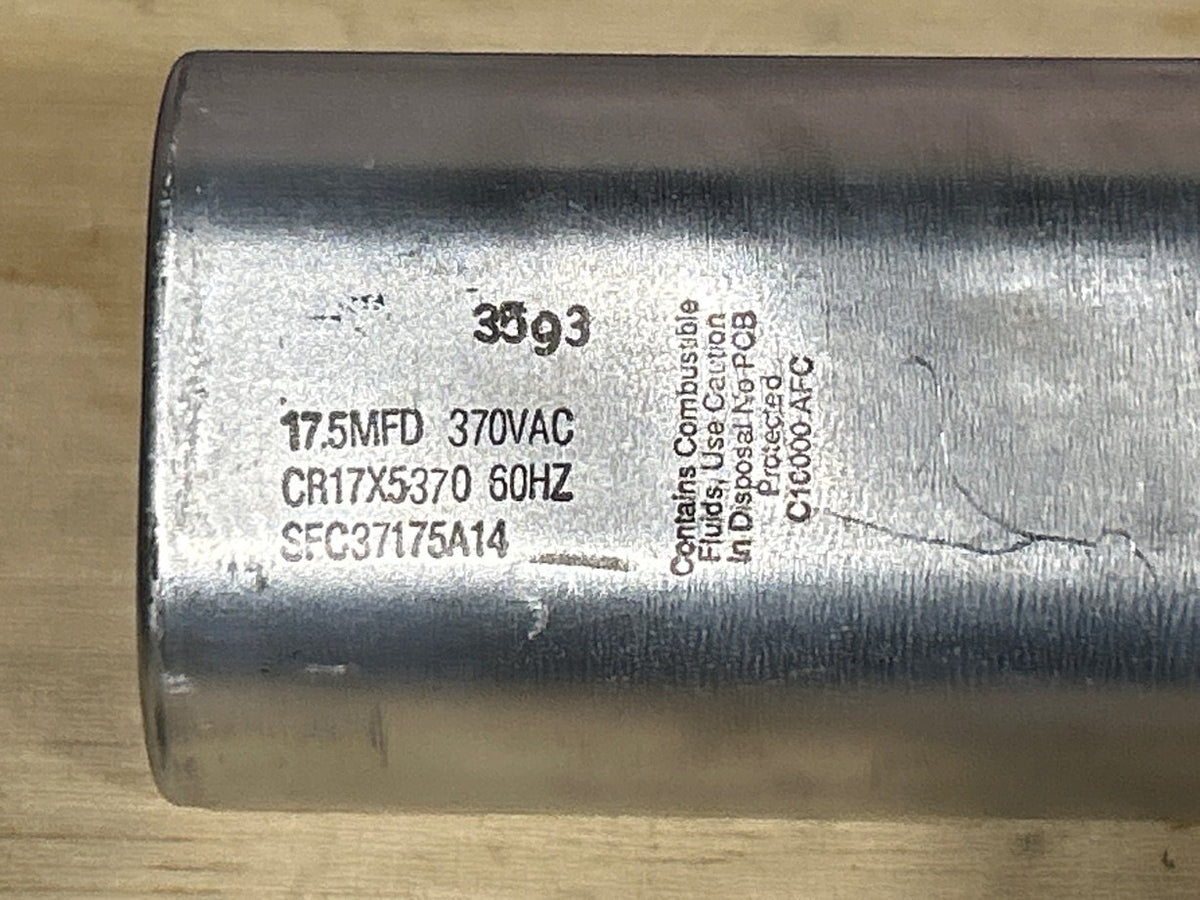370 Vac, 17.5MFD 50/60 Hz, Oval Capacitor
