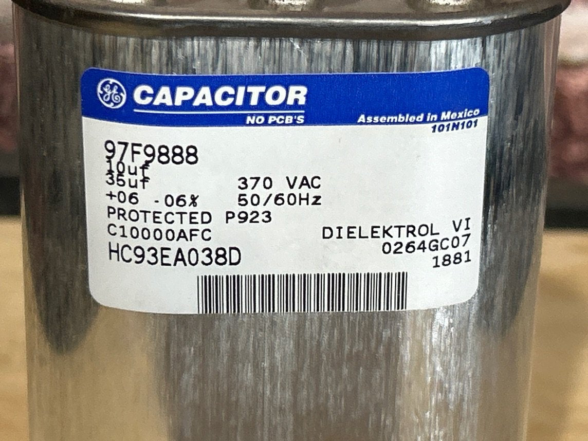 370 Vac, 35+10MFD 50/60 Hz, Oval Capacitor