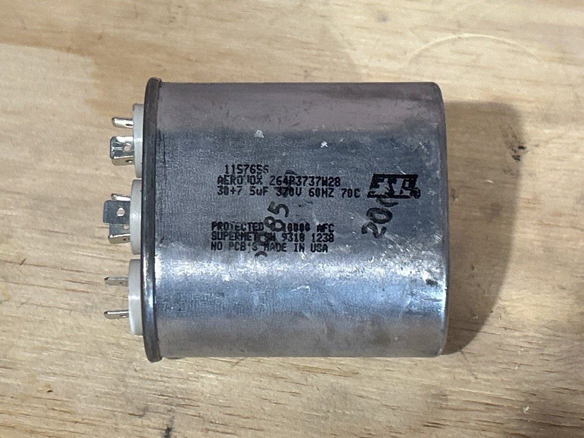 370 Vac, 30+7.5MFD 50/60 Hz, Oval Capacitor