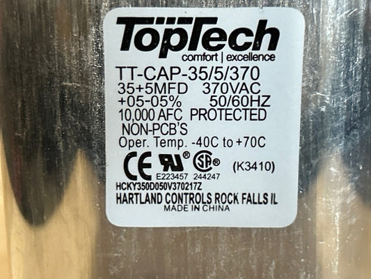 370 Vac, 35+5MFD 50/60 Hz, Oval Capacitor