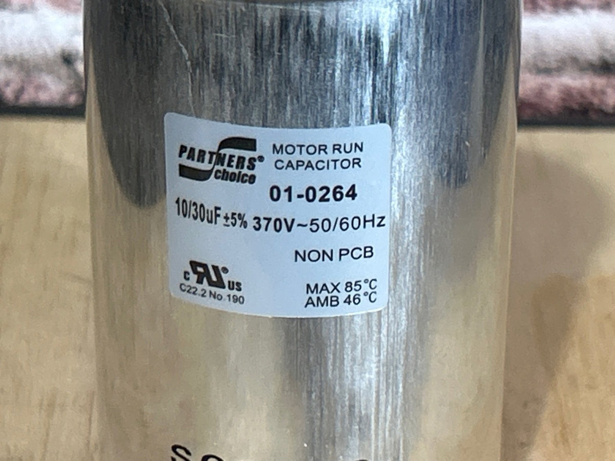 370 Vac, 30+10MFD 50/60 Hz, Round Capacitor