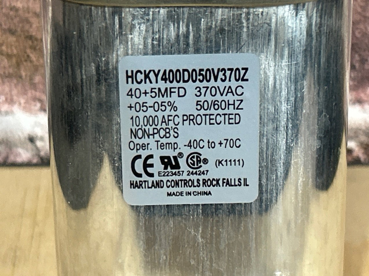 370 Vac, 40+5MFD 50/60 Hz, Oval Capacitor